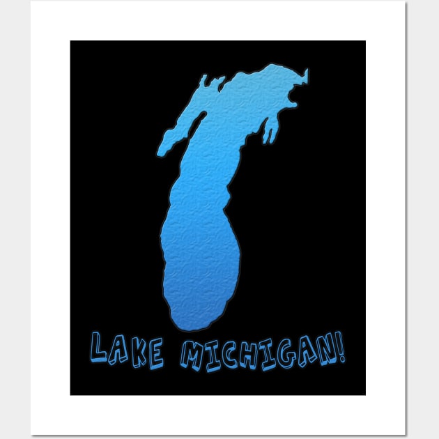 Lake Michigan Great Lakes Outline Wall Art by gorff